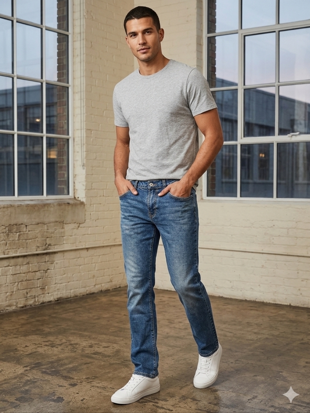 GUESS Men's Medium Blue Straight Jeans